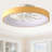 20" Modern Flush Mount Ceiling Fan with Dimmable RGB LED Light and Remote Control 6-speed Reversible DC Motor for Bedroom