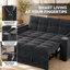 Canapé-lit convertible 3 en 1 de 165 cm avec lit gigogne, revêtement en chenille et table d'appoint pivotante à 360°, canapé pliant moderne pour salon-1390892696