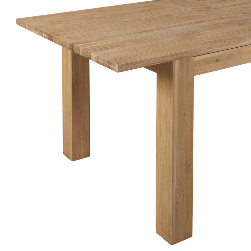 Bozrah Extendable Acacia Solid Wood Dining Table, Brushed Smoke