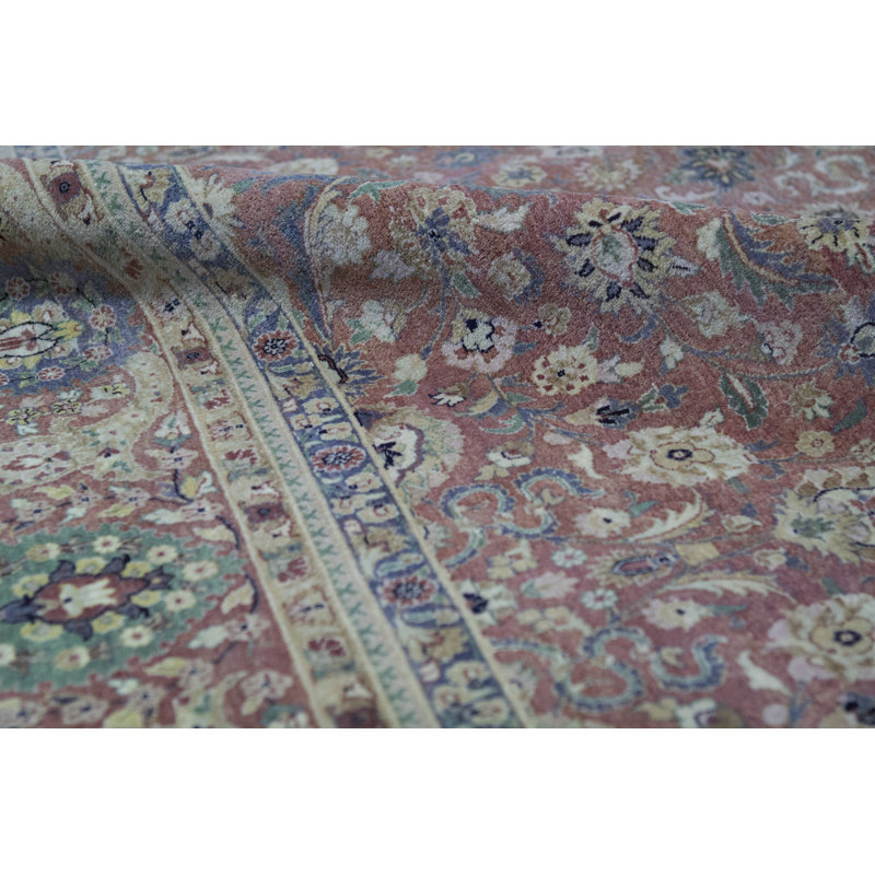 Wool Oriental Area Rug in Red/Purple/Green