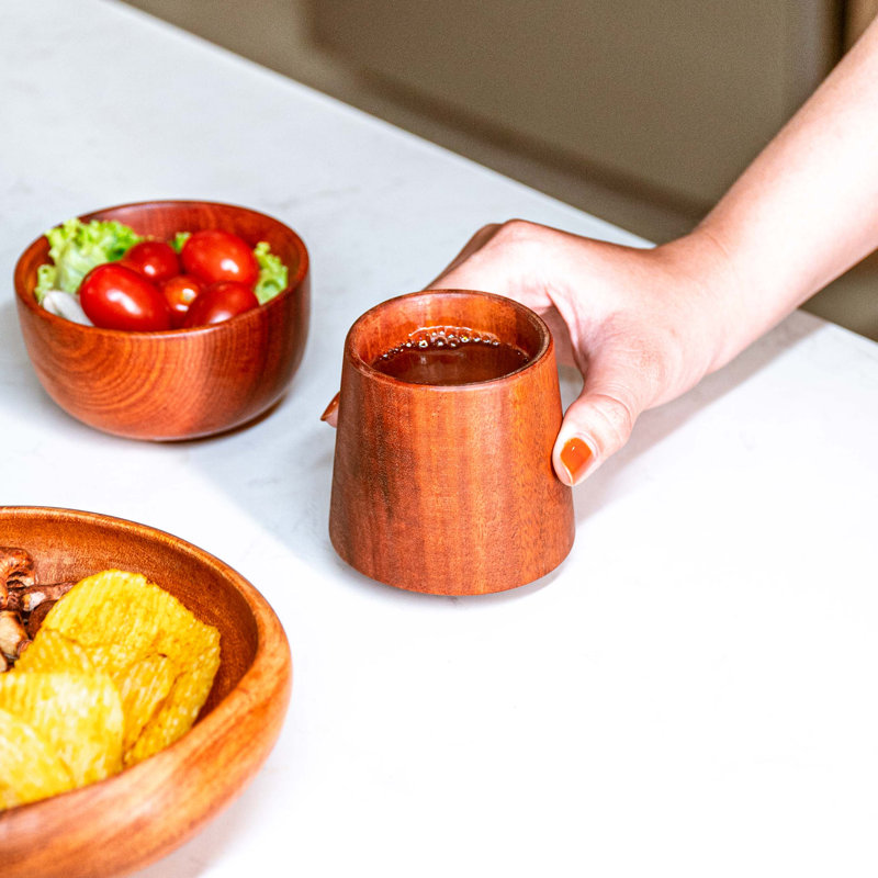 Ensemble de 2 tasses inclinées en bois de hêtre, 2