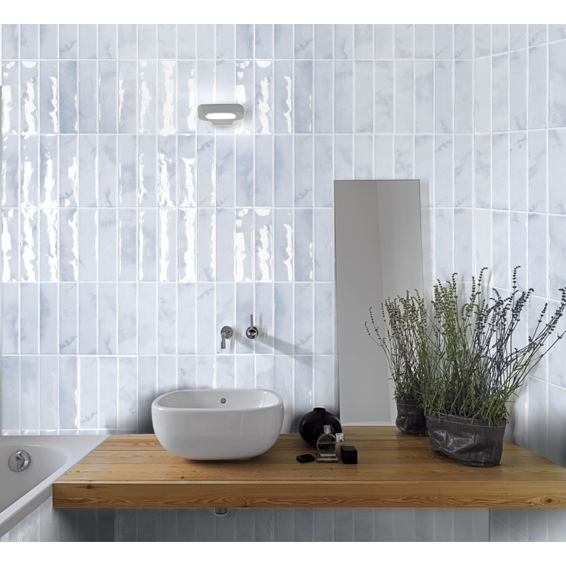 Austin 3-in x 12-in Subway Marble Look Glossy Ceramic Wall Tile, Lamar