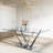 Glass Top Metal Base Dining Table With 4 Upholstered Dining Chairs,5 - Piece Pedestal Dining Set-616982851-616982850