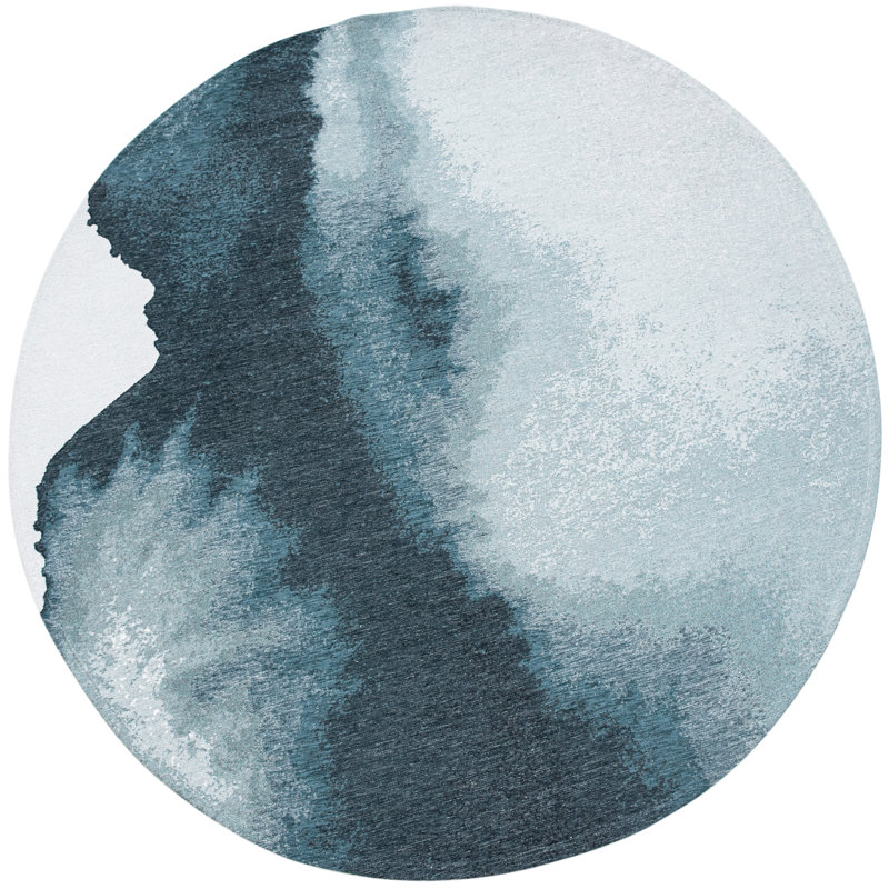 Meditation Lagoon Inkjet Recycled P.E.T Area Rug, Round 140cm