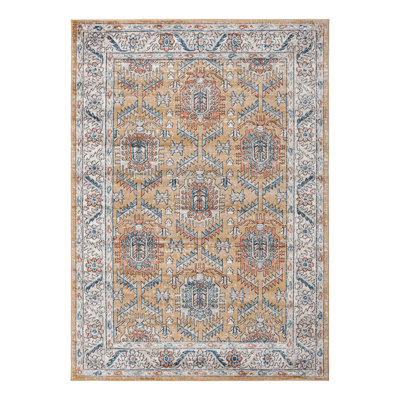 Weingartner Performance Mustard Yellow/Ivory/Blue Rug