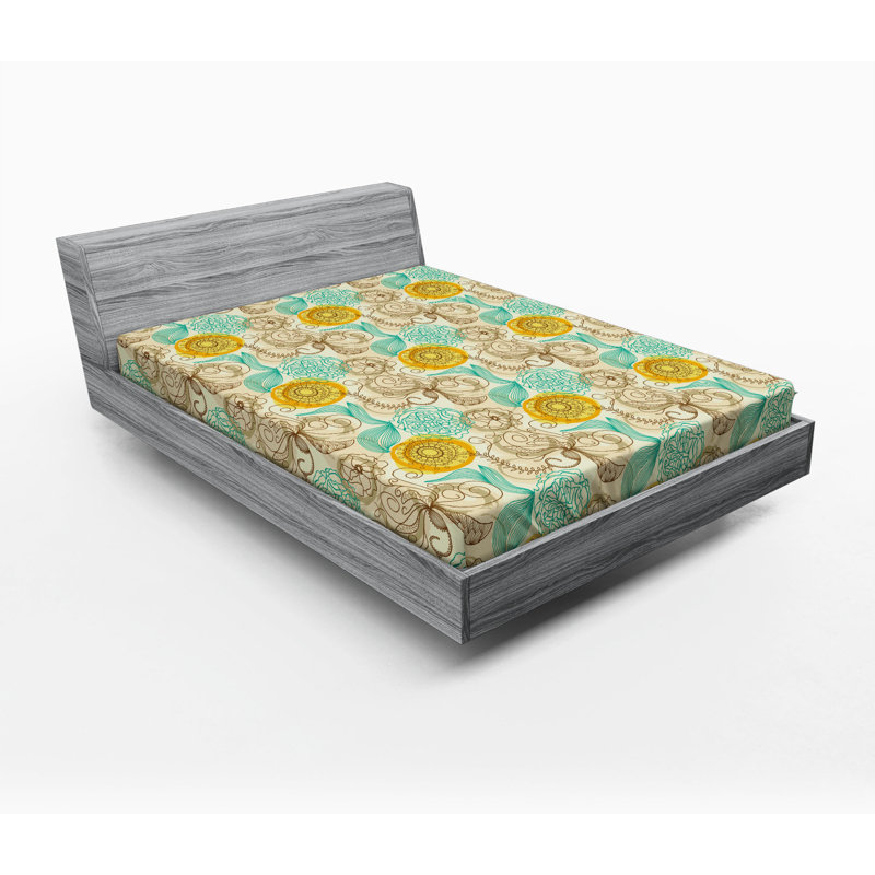 Microfiber Floral Fitted Sheet, Full Fitted Sheet
