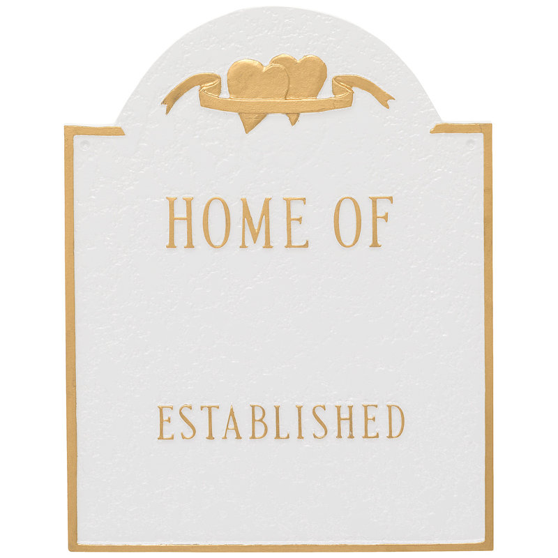 Plaque de signalisation, Oui, Blanc / Doré