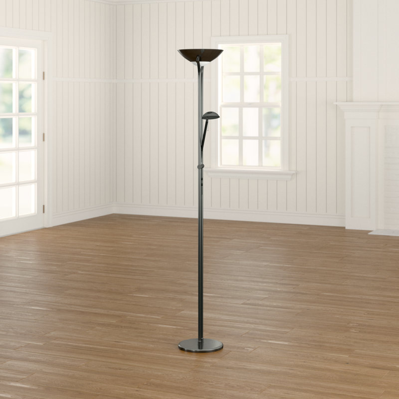 Tracee 183cm Torchiere Floor Lamp, Satin Silver