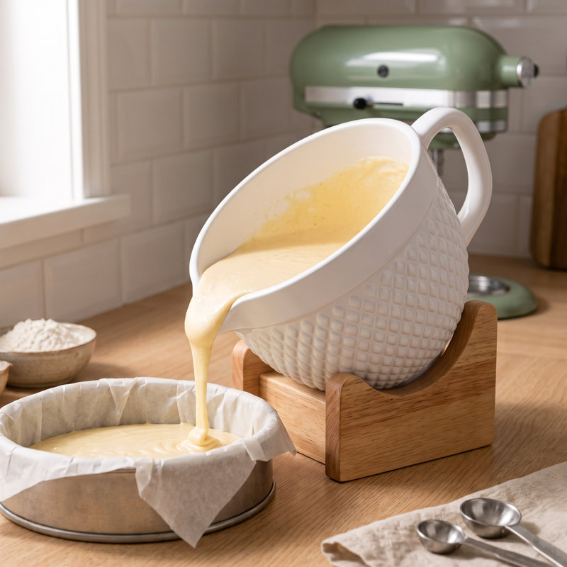 5 Qt Embossed Pineapple Ceramic Mixing Bowl Compatible with KitchenAid 4.5-5 Qt Tilt-Head Stand Mixers, Handle and Pour Spout, Oven Safe to 475 degrees Fahrenheit