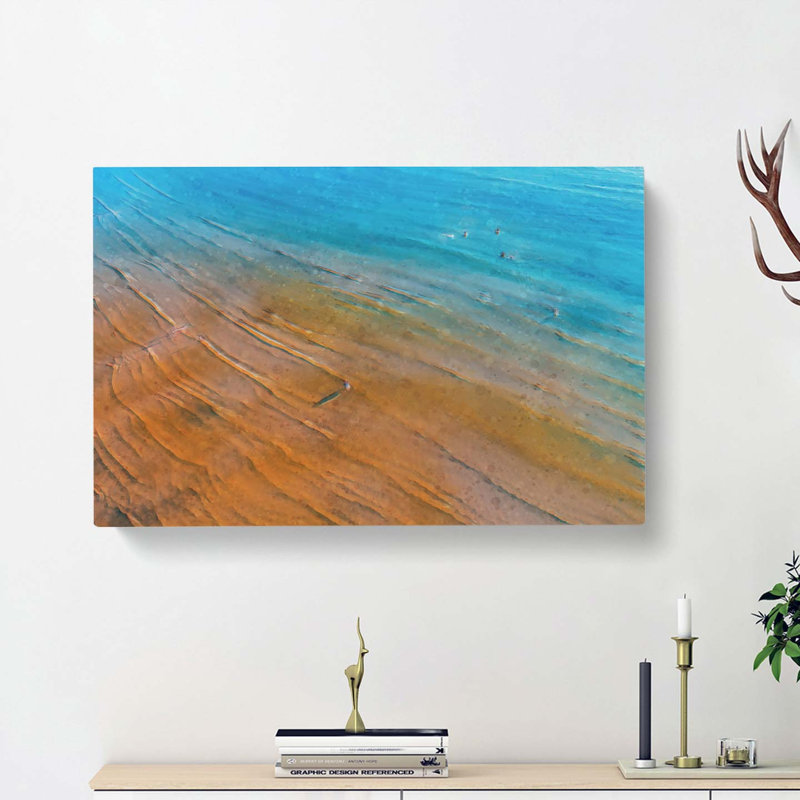 Shallow Waters Upon A Beach In Tallinn Estonia - Wrapped Canvas Print, 60cm H x 91cm W x 3cm D