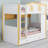 Wood Bunk Bed with House-Shaped Guardrails, Built-in Storage Shelves & Pull-Out Trundle-275788643