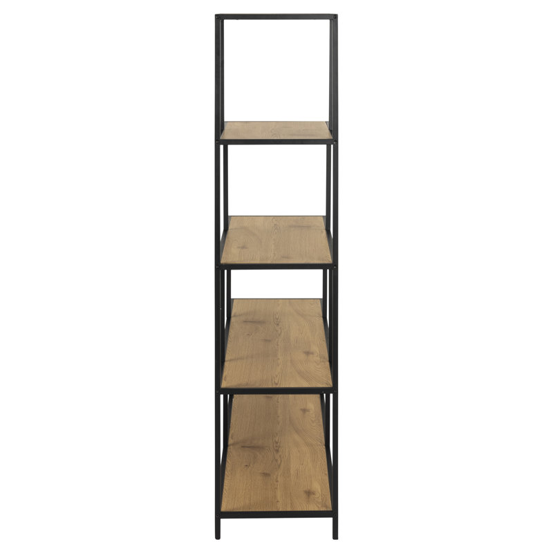 Amirea 150cm H x 135cm W Step Bookcase, Black