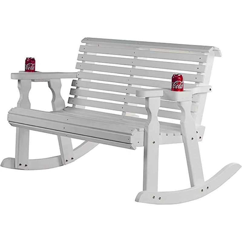 Banc berçant double Amish Casual, Teinture blanche semi-solide