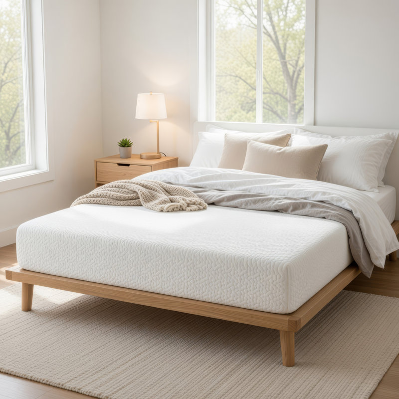 Mae Twin Size Mattress, Cool Gel Memory Foam, Tencel Cover, 6 Inch Firm, 6"