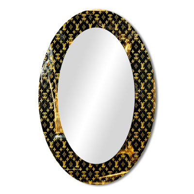 Luxury Brand Design I - Black Glam Oval Wall Mirror