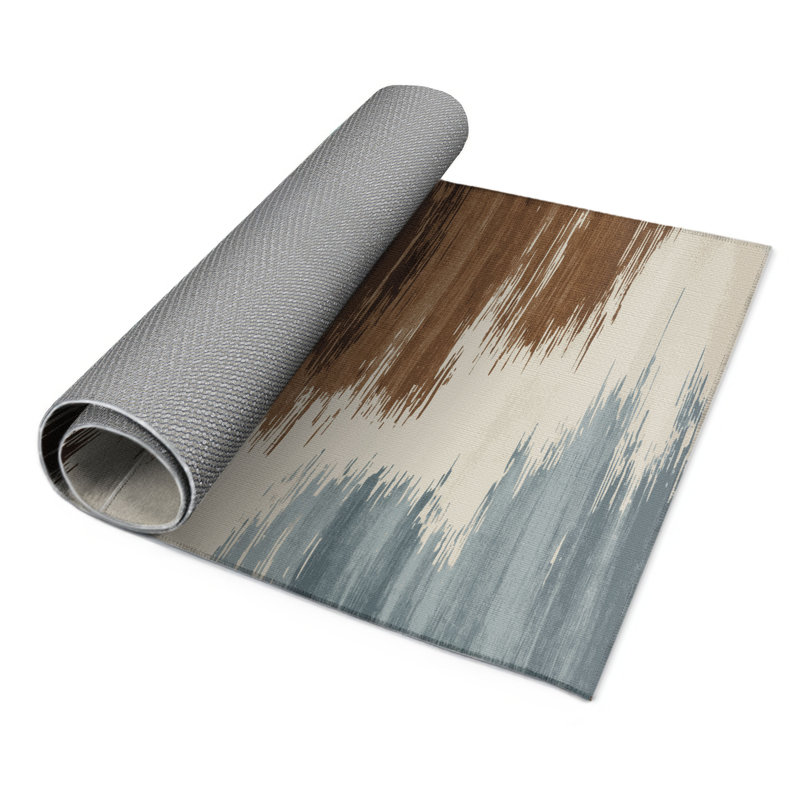 Tapis intérieur et extérieur gris Watercolor, Rectangulaire 3 pi x 5 pi