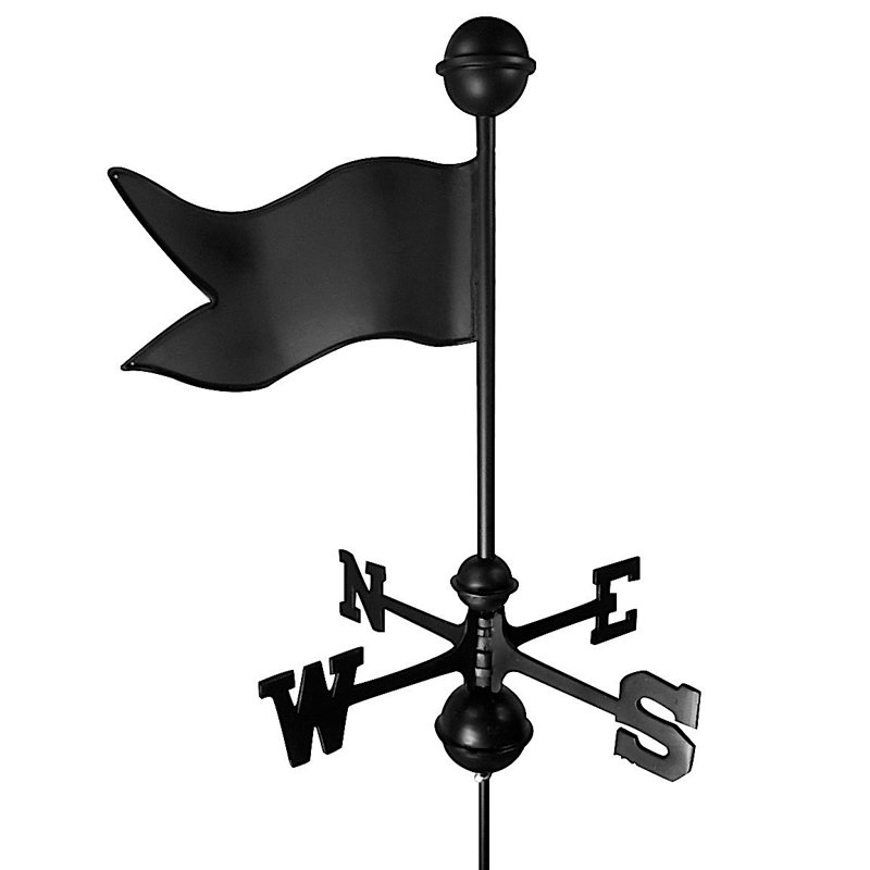 Kew Gardens H Aluminum Patriotic Weathervane, 26" H x 14" W x 11" D, Black