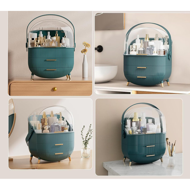 Polypropylene Makeup Organiser, Dark Green