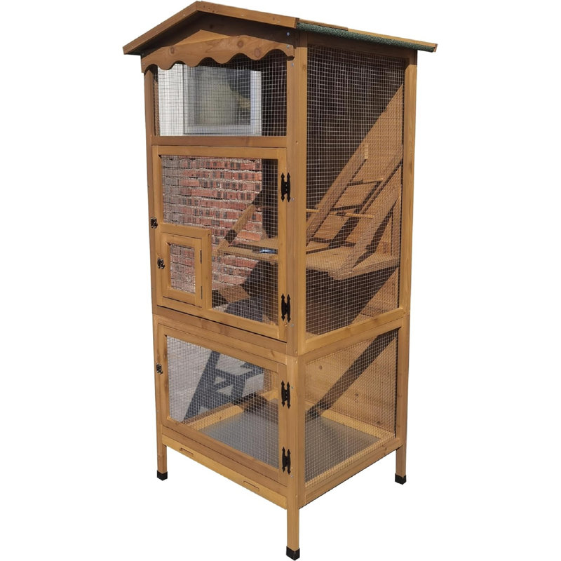 Elveda 70'' Wood Bird Cage Stand Bird Cage with Tray
