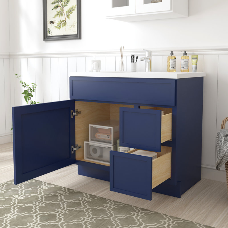 Base de meuble-lavabo simple 36 po seulement, Bleu