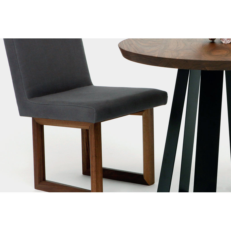 C2 W Upholstered Dining Chair, Smoke Linen Blend