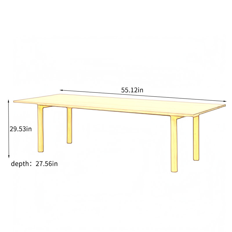 Table de salle à manger Veora, H 29,53 po x L 55,12 po x l 27,56 po