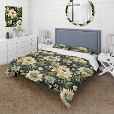 Ensemble de housse de couette Green Ornate
