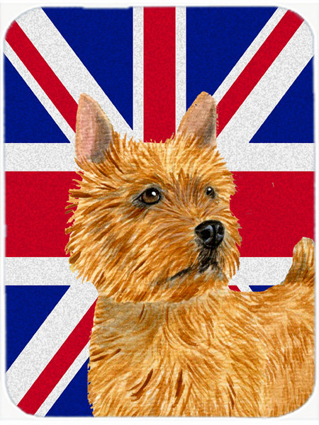 Caroline's Treasures Union Jack Norwich Terrier with English British Flag Glass Cutting Board