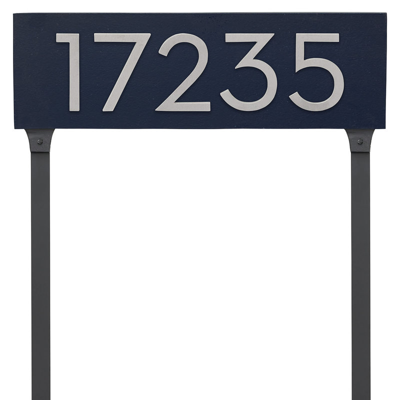 Rectangle pour pelouse, Bleu marine / aluminium brossé, Oui