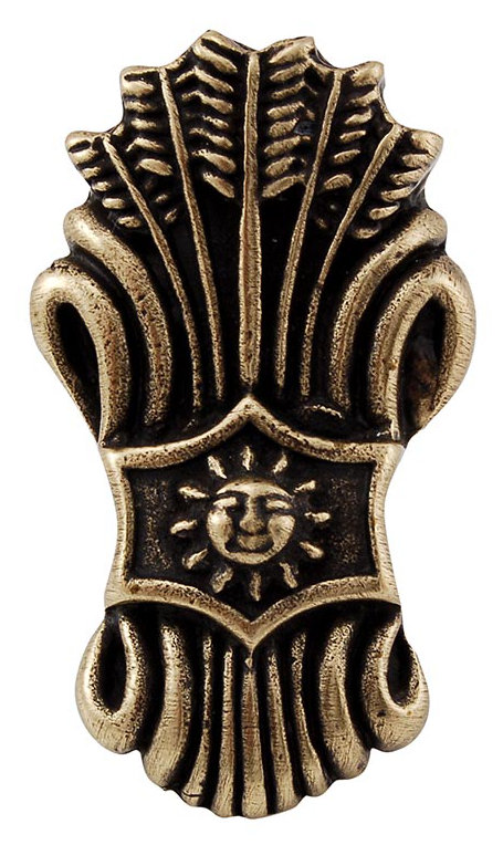 Poignée fantaisie Sforza 1,125 po, Laiton antique