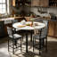 Ensemble de table de salle à manger 5 pièces, table de salle à manger ronde avec 4 chaises de cuisine rembourrées en velours pour petits espaces, cuisine, salon, structure en métal et plateau en panneau de fibres à densité moyenne, style contemporain moderne-129468305-129468303