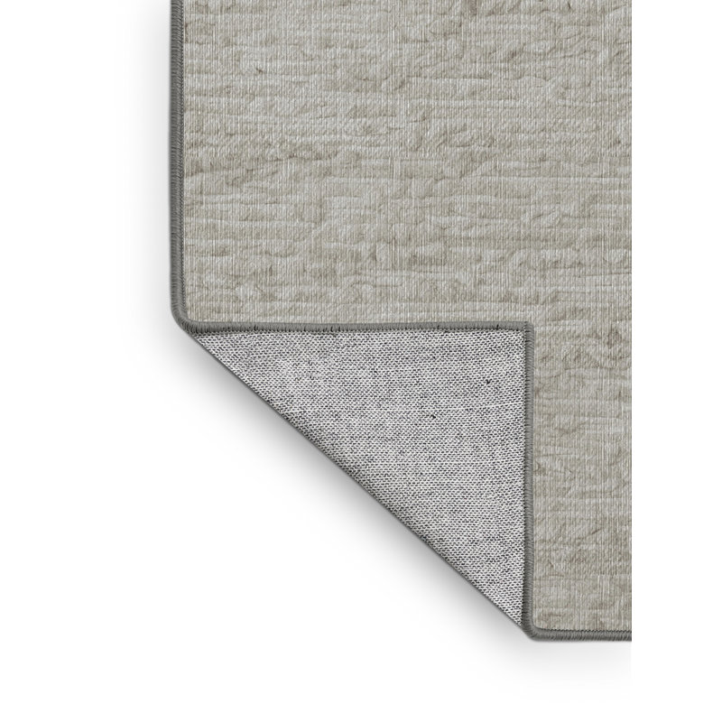 Machine Washable Gray Area Rug, Square 3'