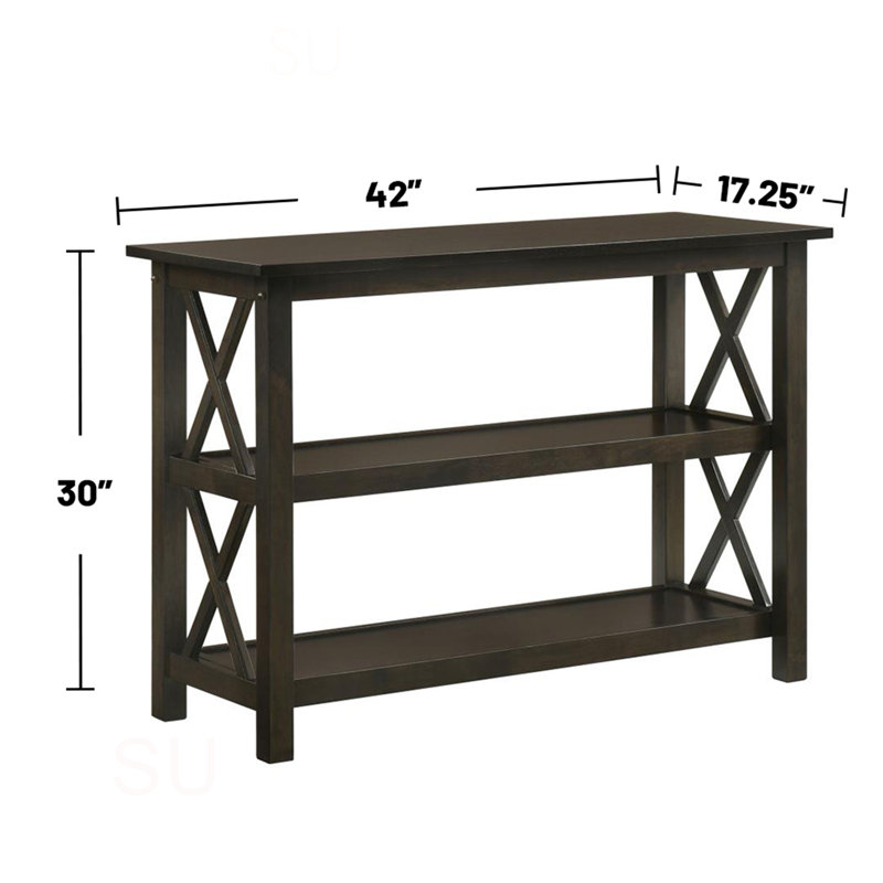 2-Shelf Wood Entryway Console Table, Deep Merlot, Espresso