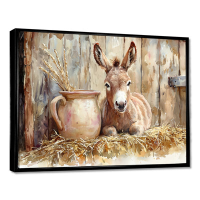 «Donkey Portrait At The Farm II - Donkey», art mural sur toile