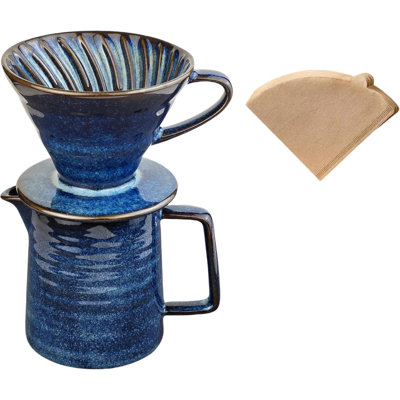 Pour Over Coffee Maker,Ceramic Coffee Maker With 40 pcs Paper Filter