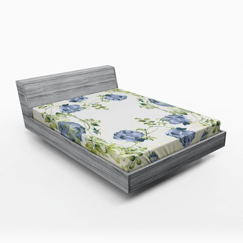 Drap-housse floral en microfibre, Double