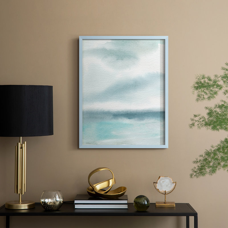 Seaside Sanctuary II Framed Print - Solid Wood, Blue, 21" H x 17" W