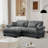Over Size Modern Upholstered Sofa With Ottoman-858503040