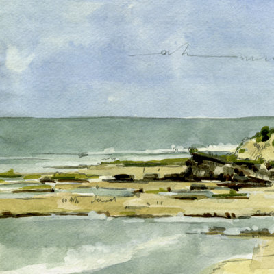 Coastal Sketch V - Wrapped Canvas Painting