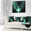 Chauve-souris bleue sur un écran Rader - coussin imprimé abstrait-30616297-30616294