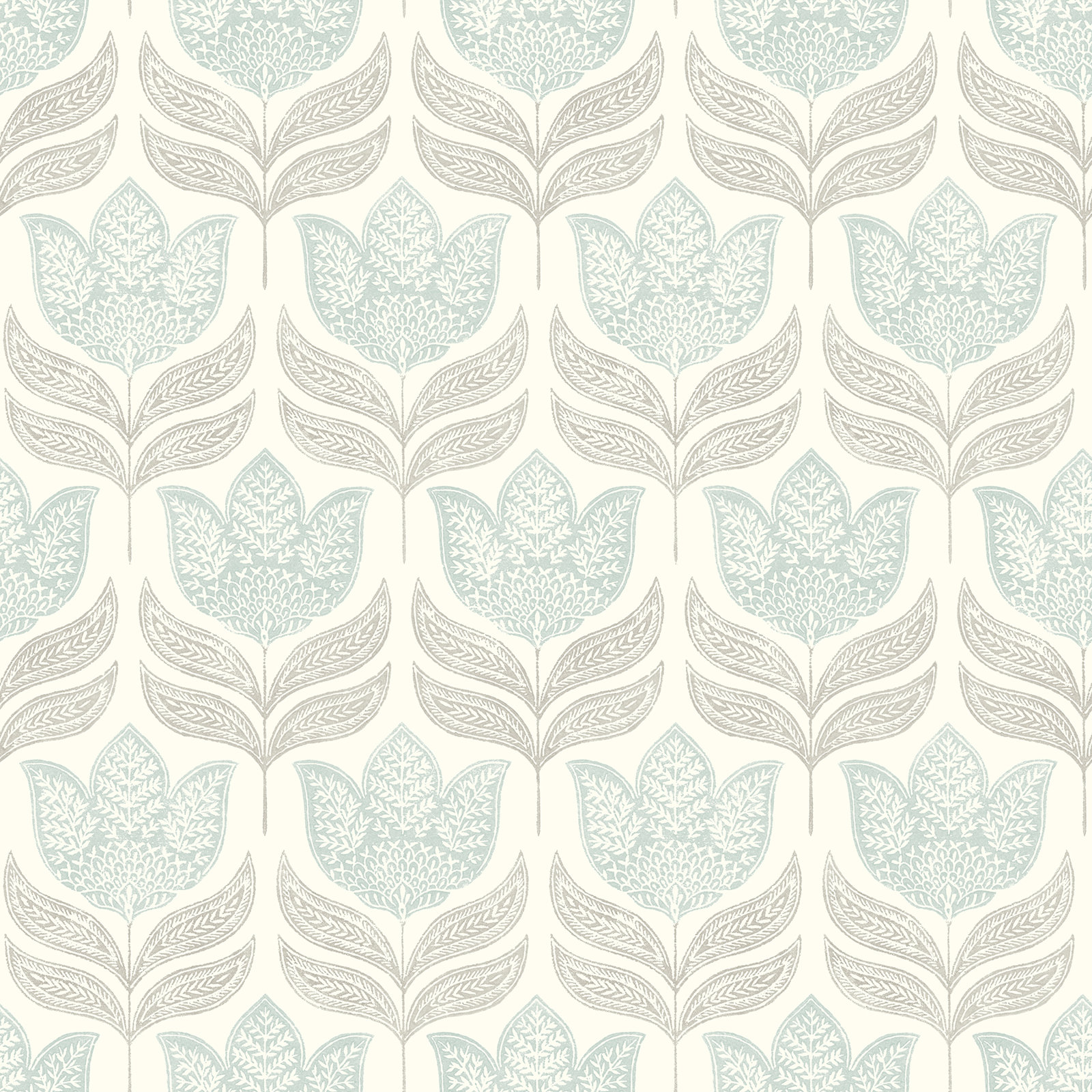 Floral Wallpaper, Aqua