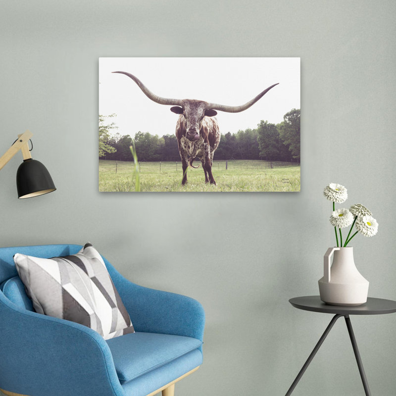 Longhorn à la campagne / campagne dernier appel, H 24 po x l 16 po