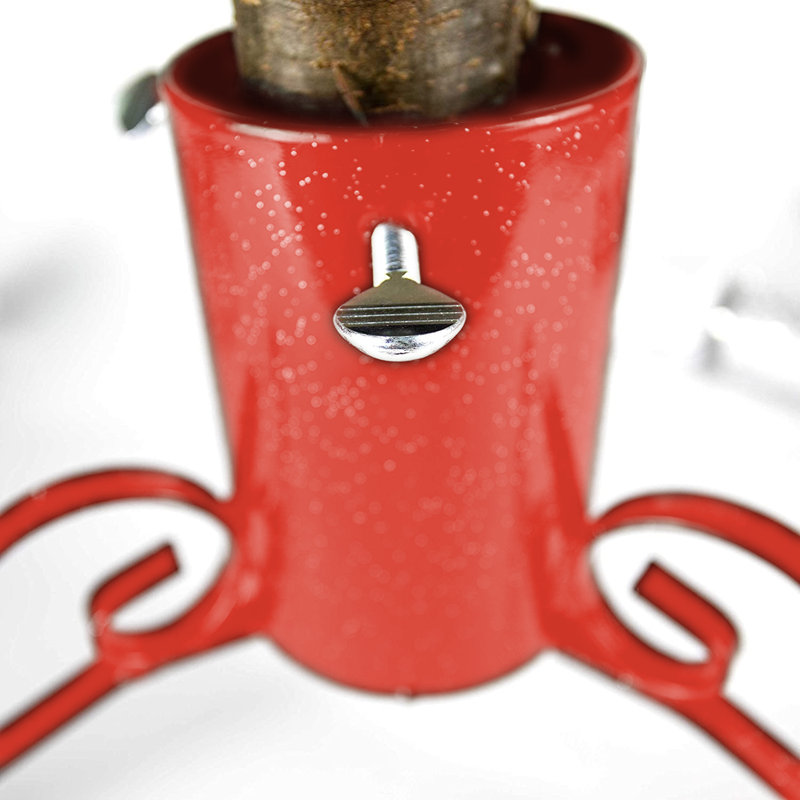 Steel Live Tree Stand For Max. Tree Height 3.1 - 3.6m, 23cm H x 50cm W x 50cm D, Red