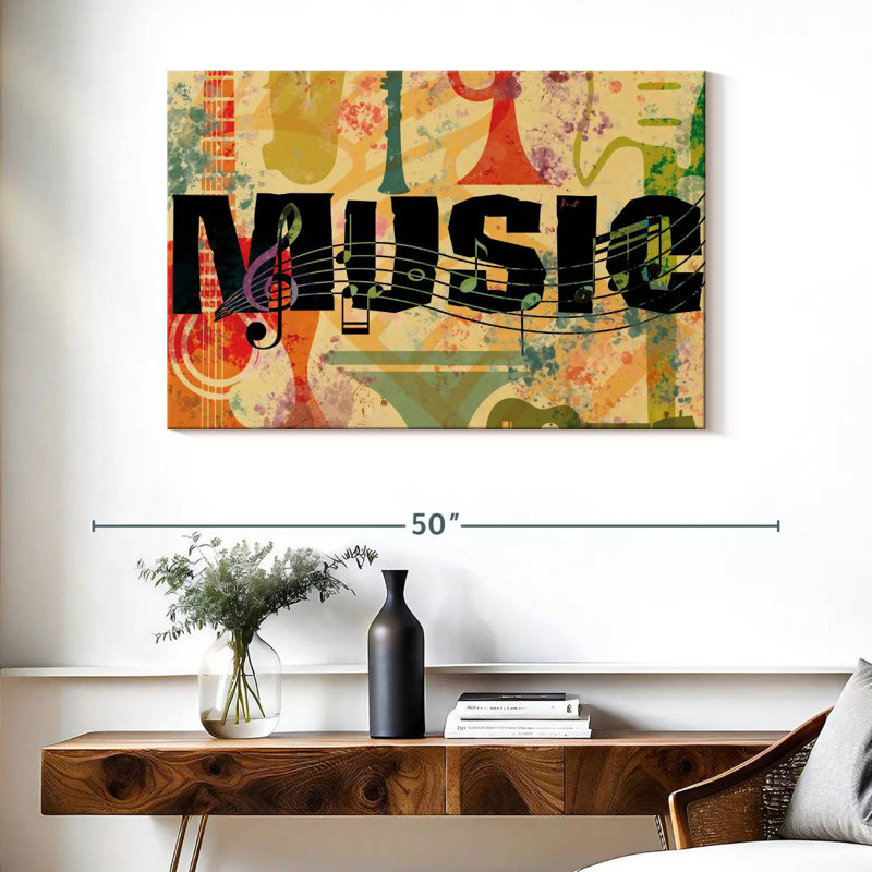 Abarca Retro Music Collage, 26" H x 39" W