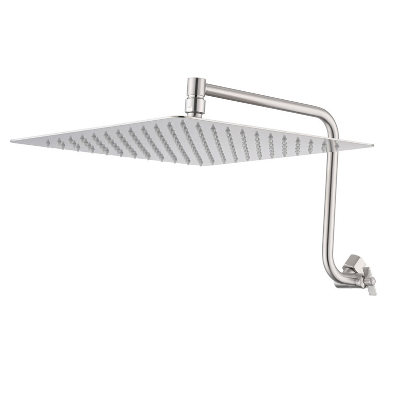 Brushed Nickel 12 in. Rainfall Shower Head with Adjustable Shower Arm, Brushed Nickel