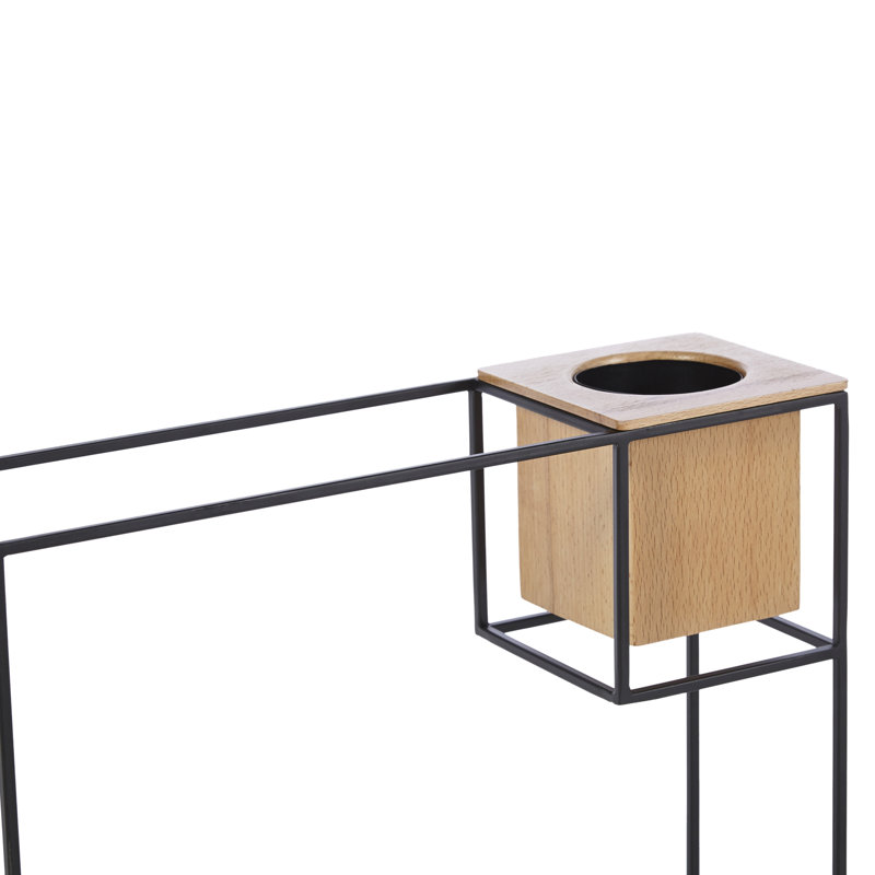 Tablette décorative cubiste, H 5,28 po x l 15,71 po x P 5,12 po, Noir