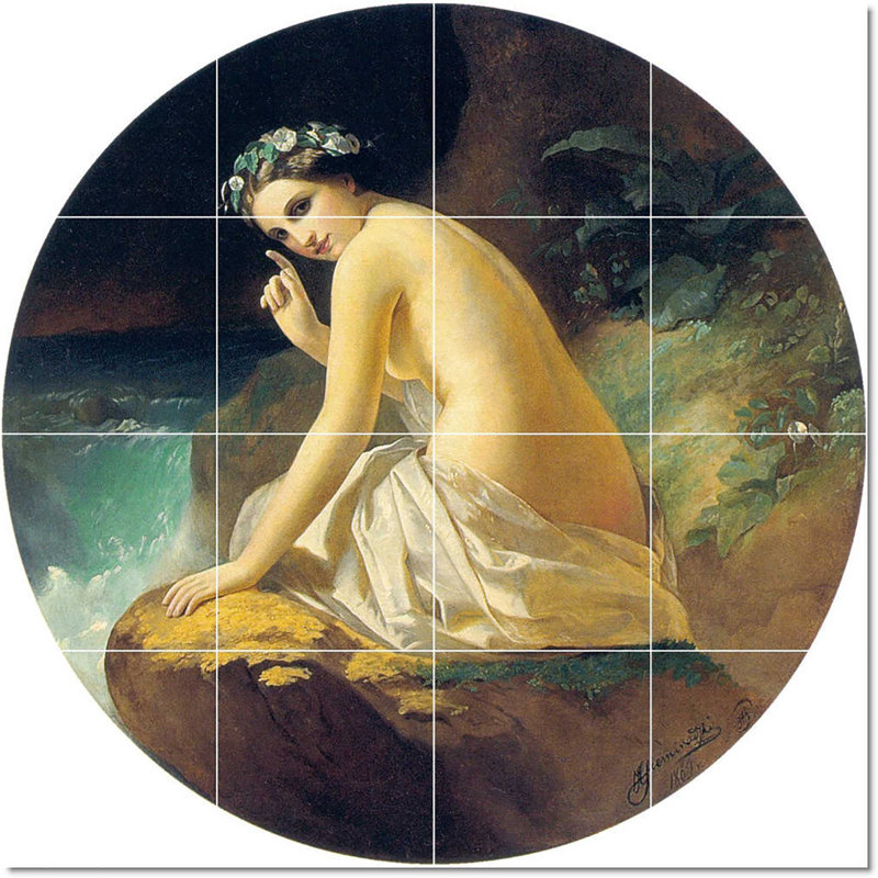 Carreau de peinture murale 24 po x 24 po 6 po x 6 po, Peinture de Henryk Bodiradzki nue W23151