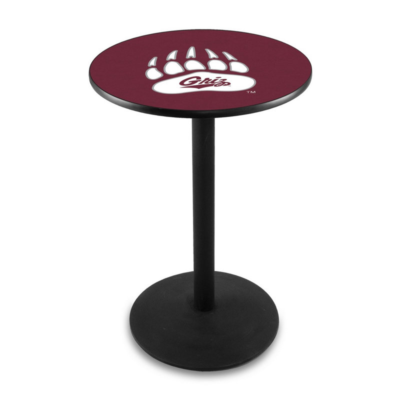 Round Metal Base Dining Table, University of Montana, Black Wrinkle