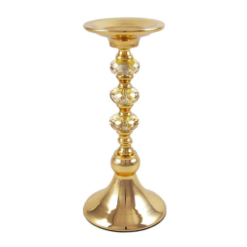 Bougeoir de table en cristal, H 11,25 po x l 5 po x P 5 po, Or