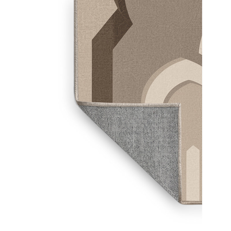 Machine Washable Parez Fez Blue Gate Global Inspired Moroccan Rug in Beige – Beige Binding, 8x12